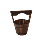 Wooden Bucket Planter in Barrel Design for Garden and Terrace – Decorative Flower Pots made of Wood
