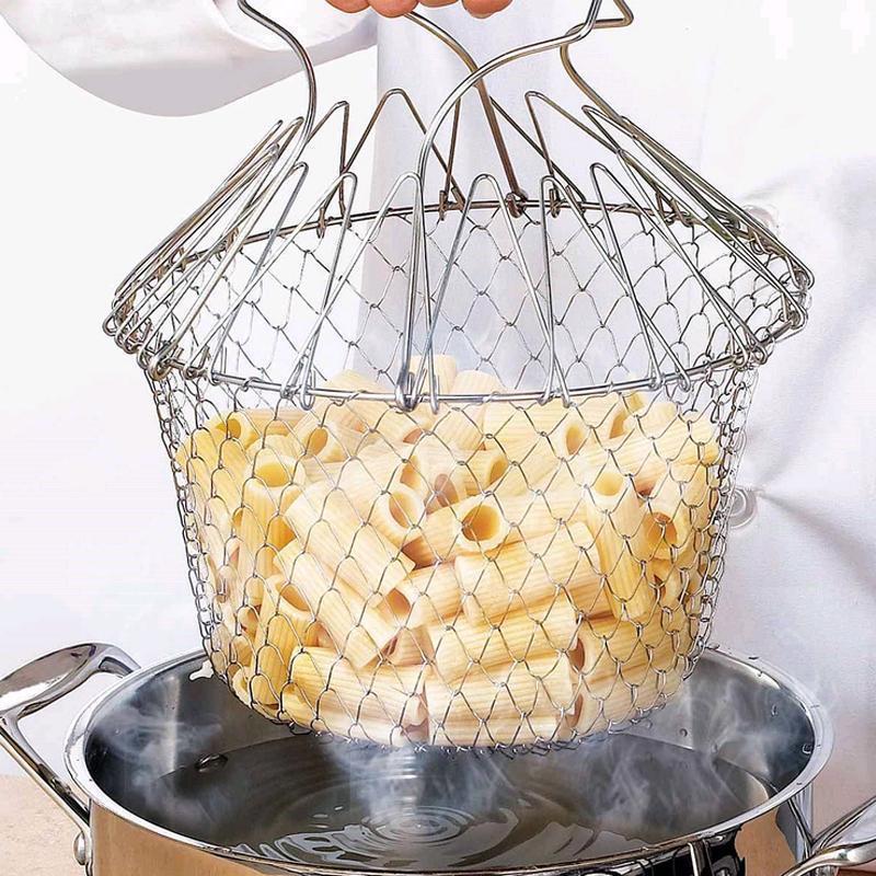 Chef Frying Basket Foldable Made of Stainless Steel