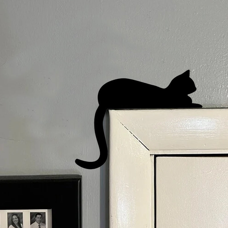 Black Cat Door Corner Sign Decoration