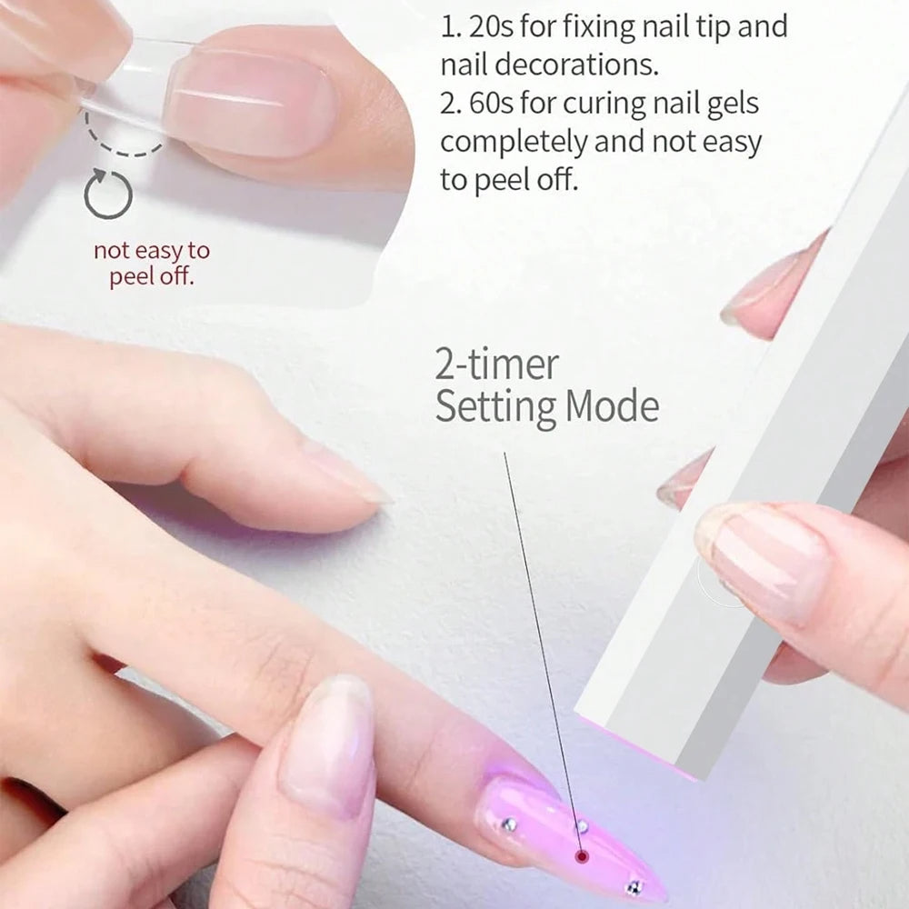 Rechargeable UV Nail Lamp with Portable Holder