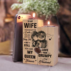 Wooden heart candle holder