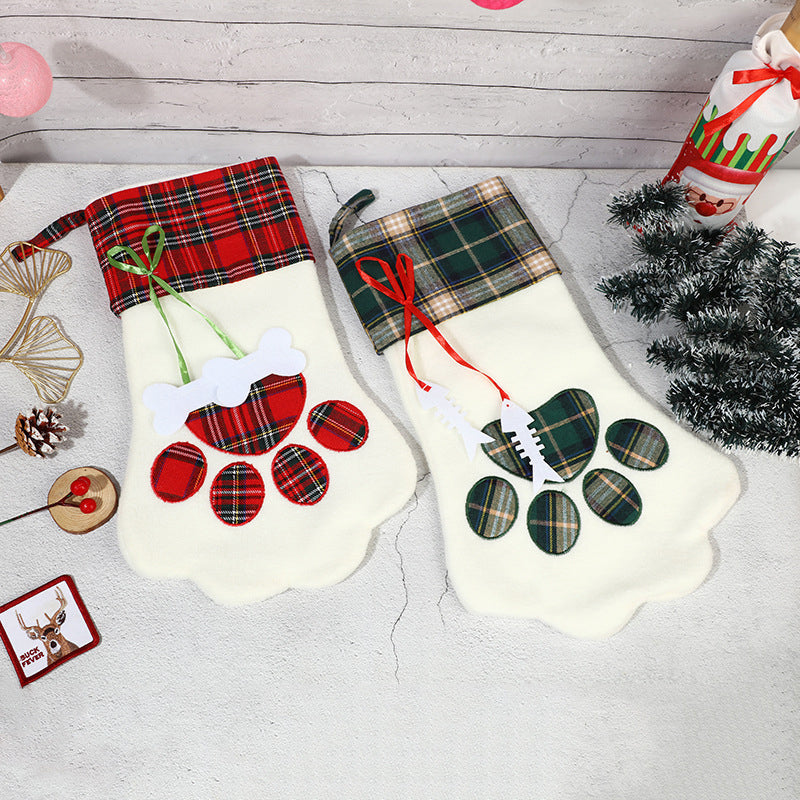 Checked Christmas Socks