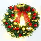 Christmas Wreath Branches Bells Christmas Lights String Decoration Lights