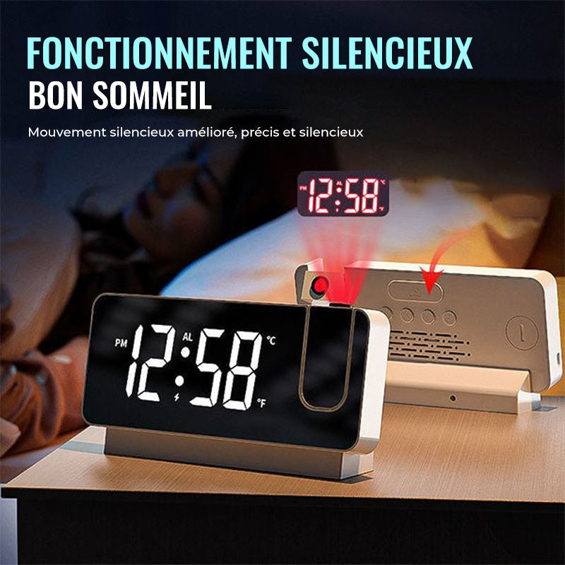 Digital Projection Alarm Clock for Wall or Ceiling Display