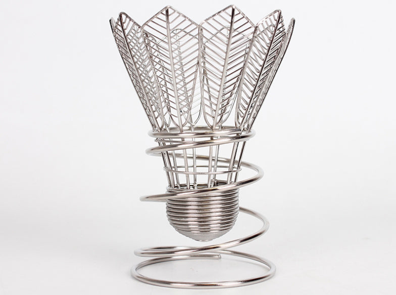 Creative Stainless Steel Badminton Shaped Pen Holder, for Home, Office and Gifts