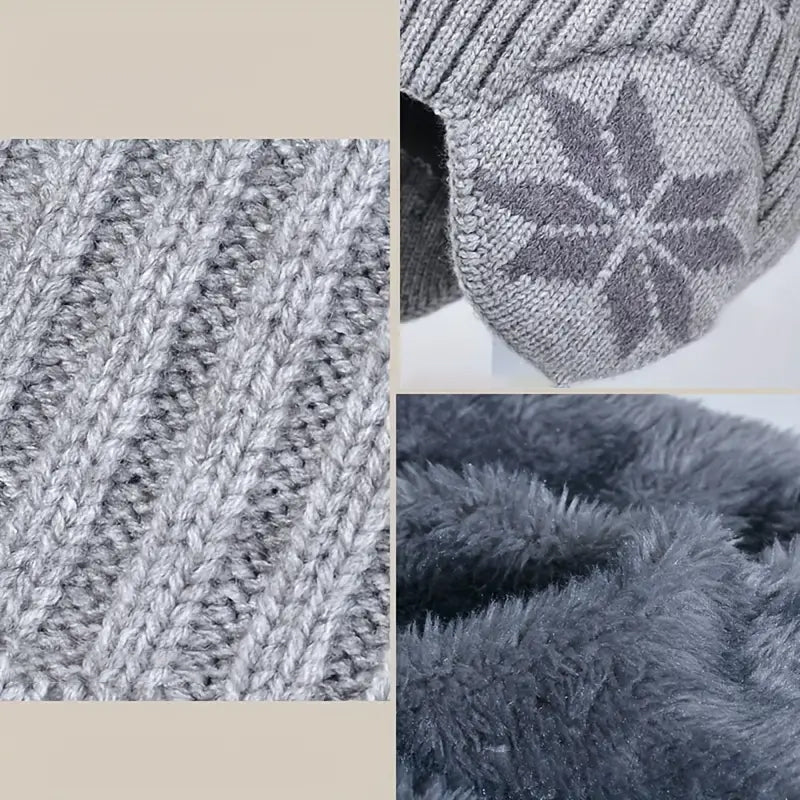 Kids Winter Fleece Scarf Suit Knit Hat