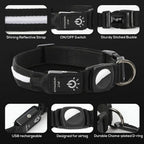Flashing Dog Collars – Waterproof LED Light Up Dog Collar with USB Rechargeable Glow, Dog Collars Illuminated for Night Safety, All Sizes