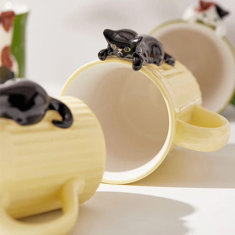 Hanging in There Cat Ceramic Mug