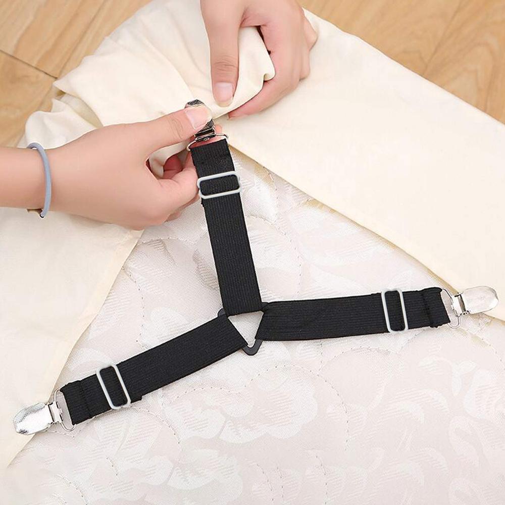 Bed Sheet Tighter, 8-Pack Adjustable Triangular Elastic Band Straps