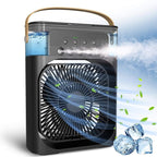Spray cooling fan with watering can