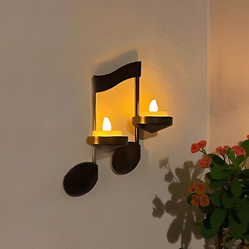 Black Music Note Wall Light