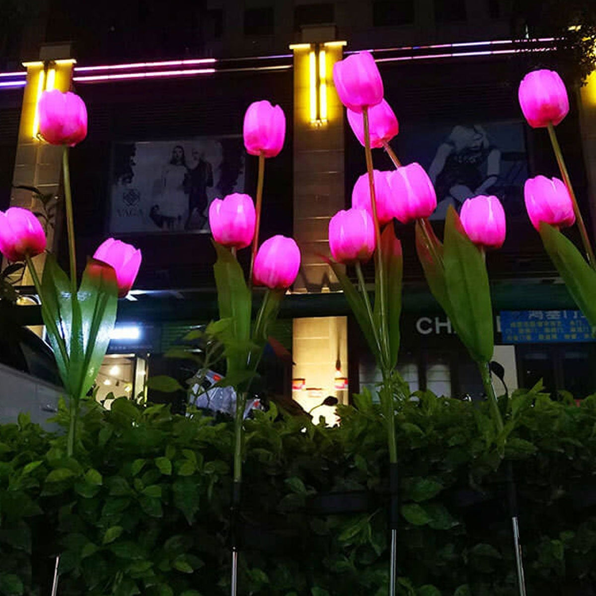 Solar Tulip Lawn Light Outdoor Garden LED Tulip Flower Light Ground Stake Landscape Light
