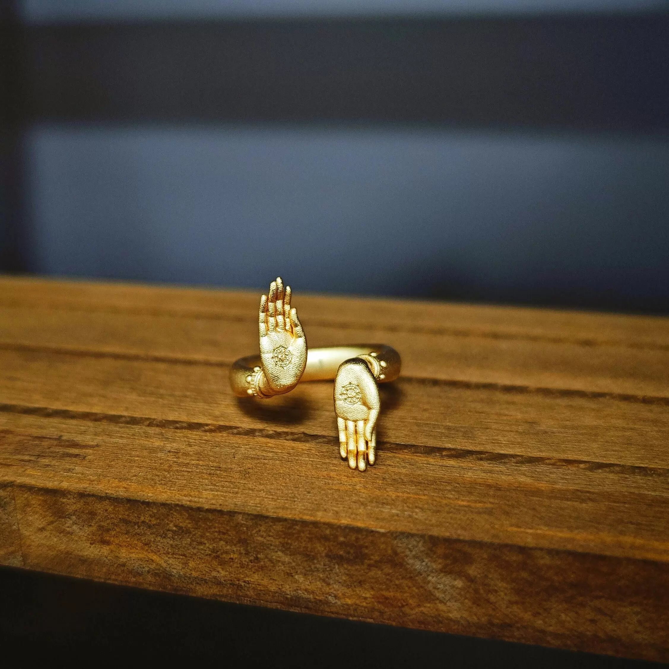 Fearless Wish Buddha Hand Ring - Chic Couple Gift