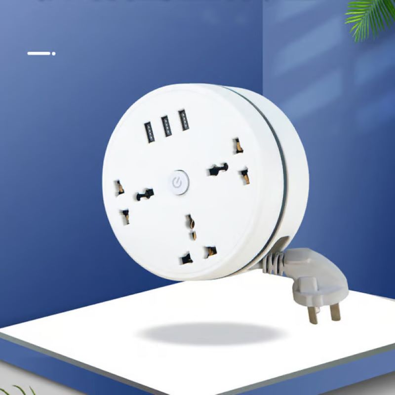 Universal storage round power strip