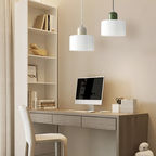 Glass light in subtle colors of the kitchen