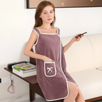 Highly Absorbent Fleece – Snap Button Fit – Soft Lightweight Comfort for Shower Gym & Travel