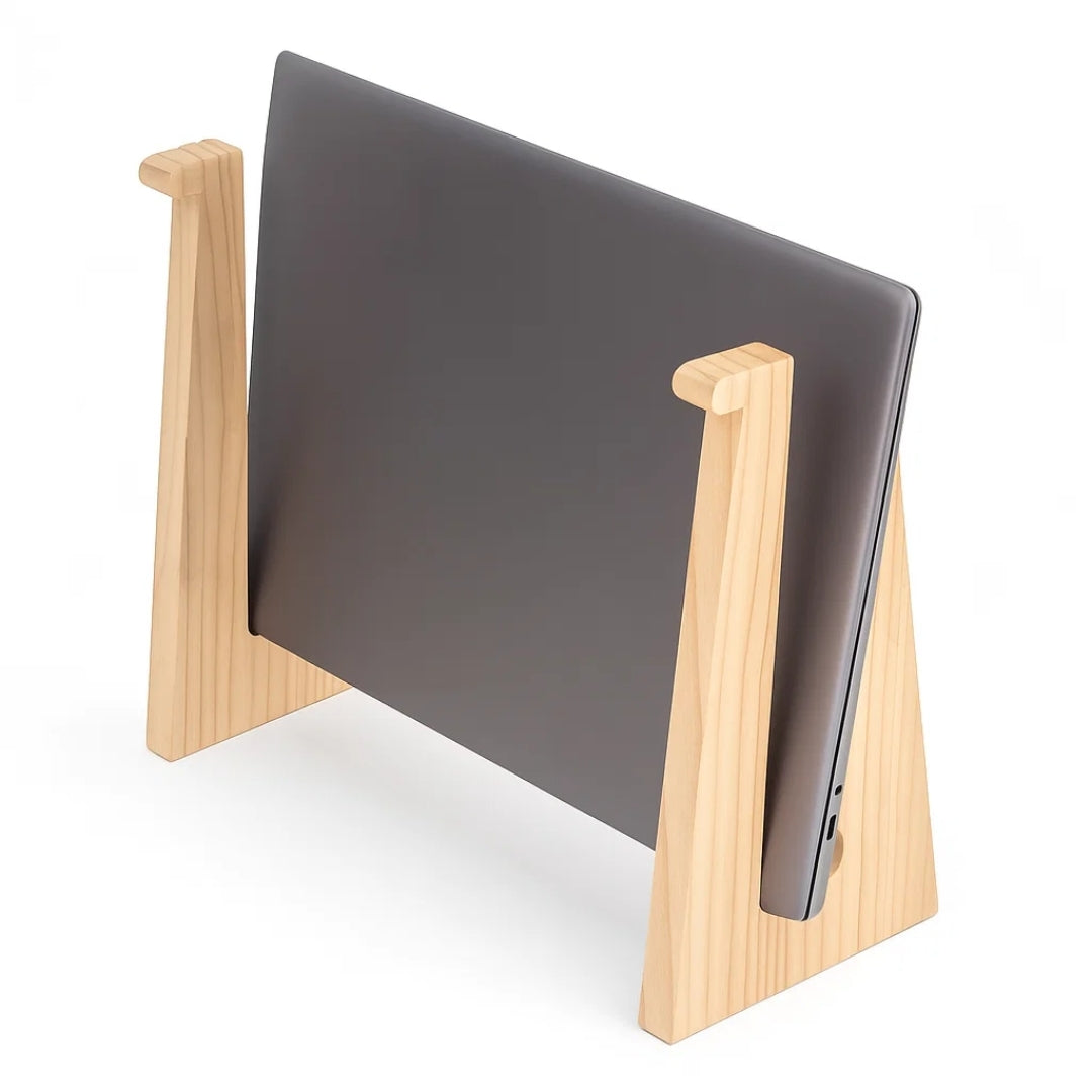Ergonomic Neck Support – Ventilated Natural Wood – Prevents Overheating – Ideal for Home & Office Use