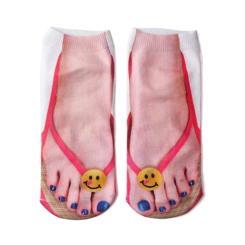Socks with nail print