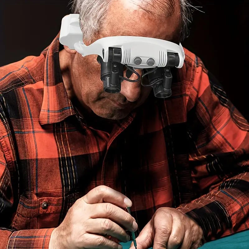 Magnifying glasses with LED lamps for double eyes