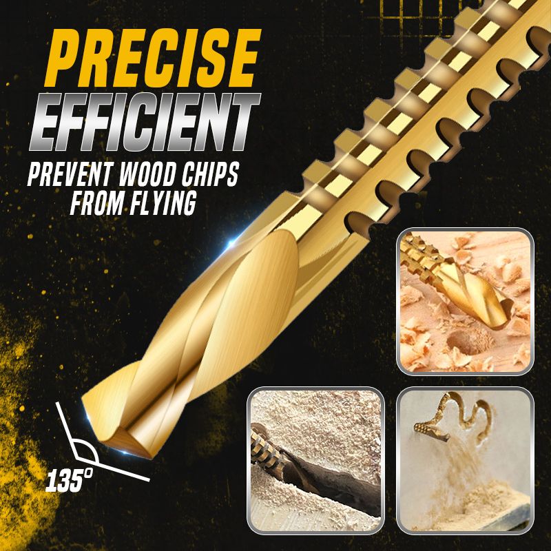 Titanium-coated high-speed steel bits with tags (6 pcs.)