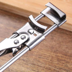 Adjustable multifunctional can opener made of stainless steel
