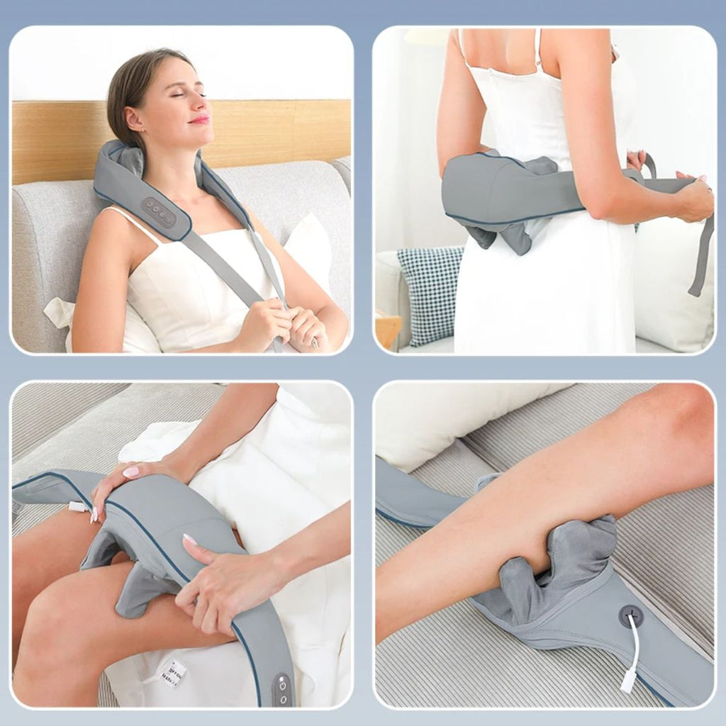 RelaxaPro | Shiatsu Neck Massager – Heated Relief – Cordless Design – Ideal for Office & Home Use