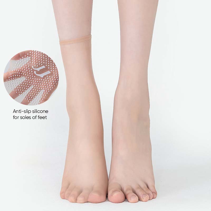 Spring Summer Invisible Non-Slip Crystal Silk Socks