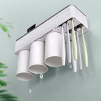 Practical toothbrush holder set with toothpaste dispenser