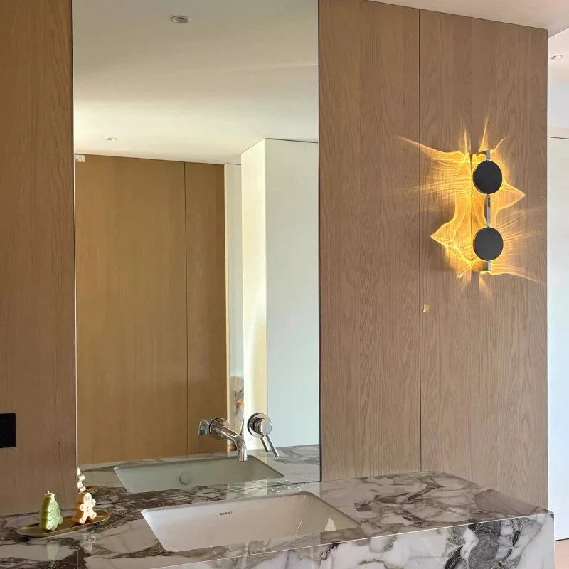 Rotatable Ripple-Light Wall Sconce with Aluminum and Stainless Steel