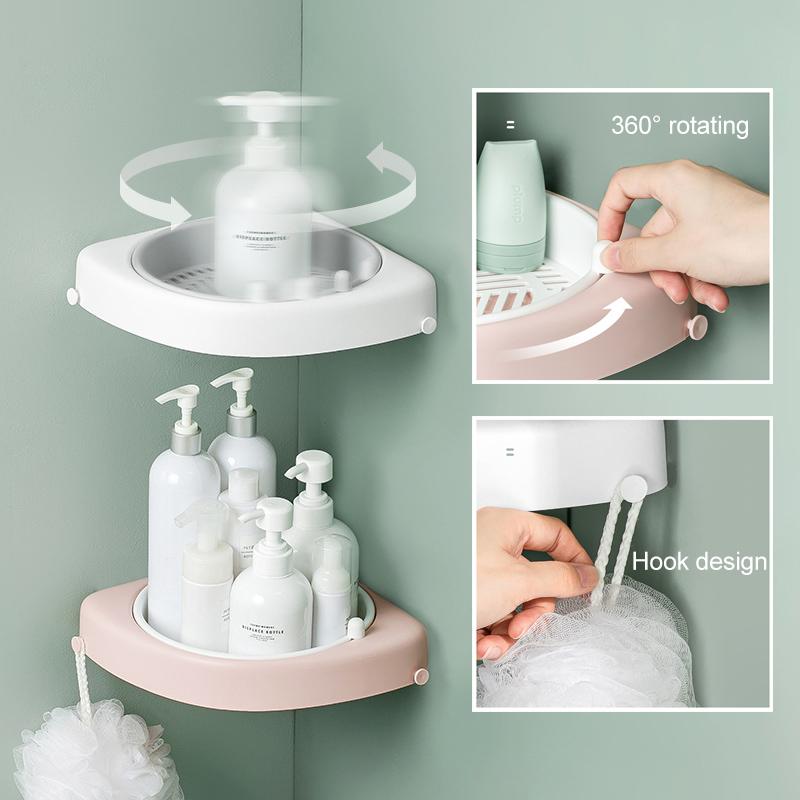 Bathroom Corner Rotating Shelf