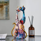 Minimalist Cat Sculpture Duo for Modern Decorative Accents