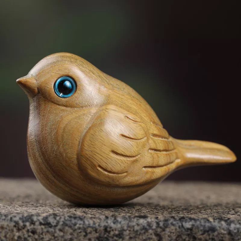 Handcrafted wooden carved bird