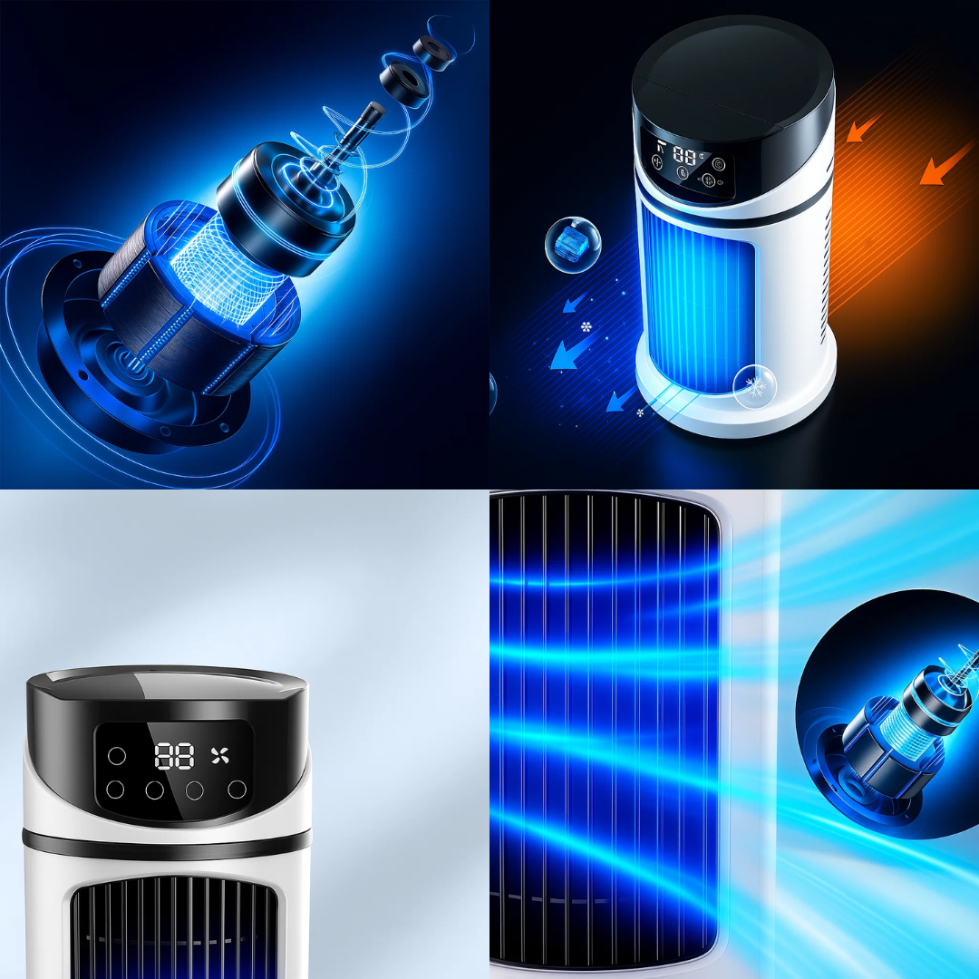 Rapid Cooling – USB 5V – 300ML Water Tank – Quiet Operation for Desk and Home Use