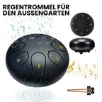 Rain drum as garden instrument