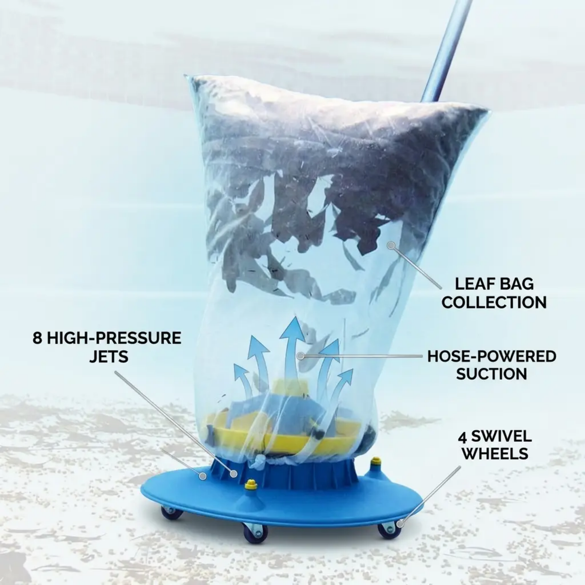 Large Pool Leaf Vacuum | Powerful Suction, Easy Maneuverability & Ideal for Inground and Above Ground Swimming Pools