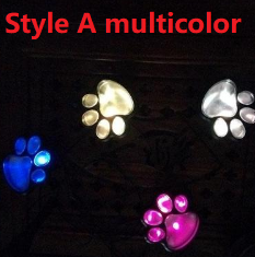 Solar lamp in paw print design – LED garden lighting in multicolor for outdoor use