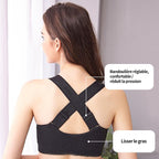 Bra with front closure and crossed straps