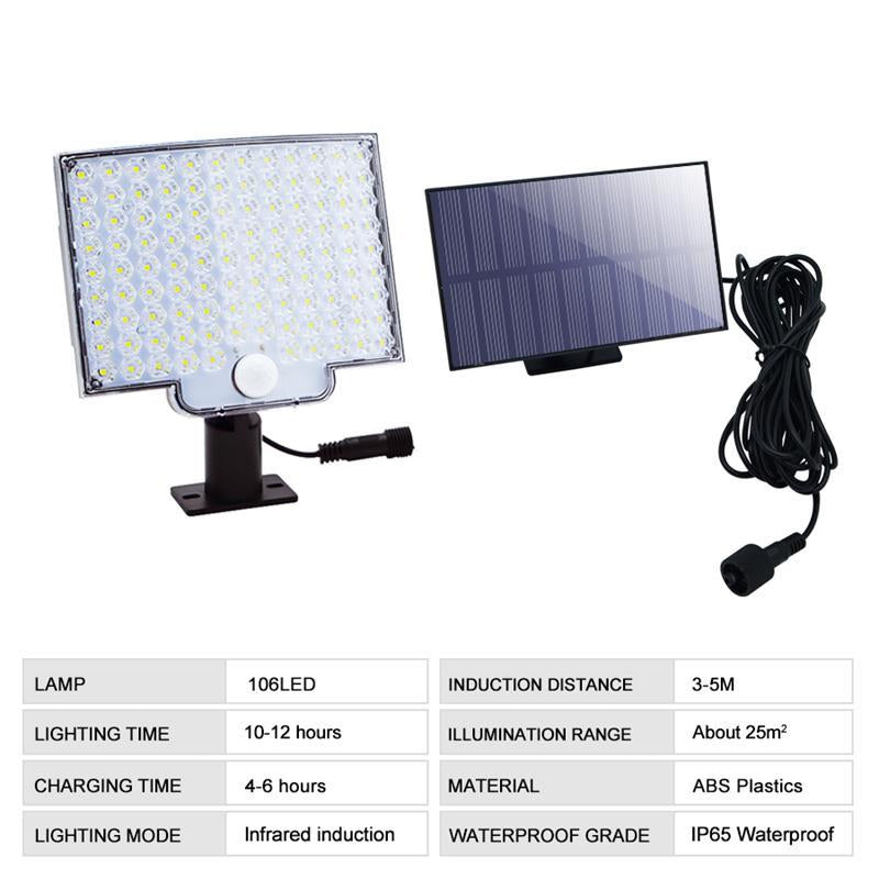 106 LED Solar Outdoor Light with Motion Sensor