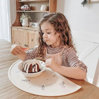 Silicone Placemat for Kids – Non-Slip Table Mat in Crescent Shape