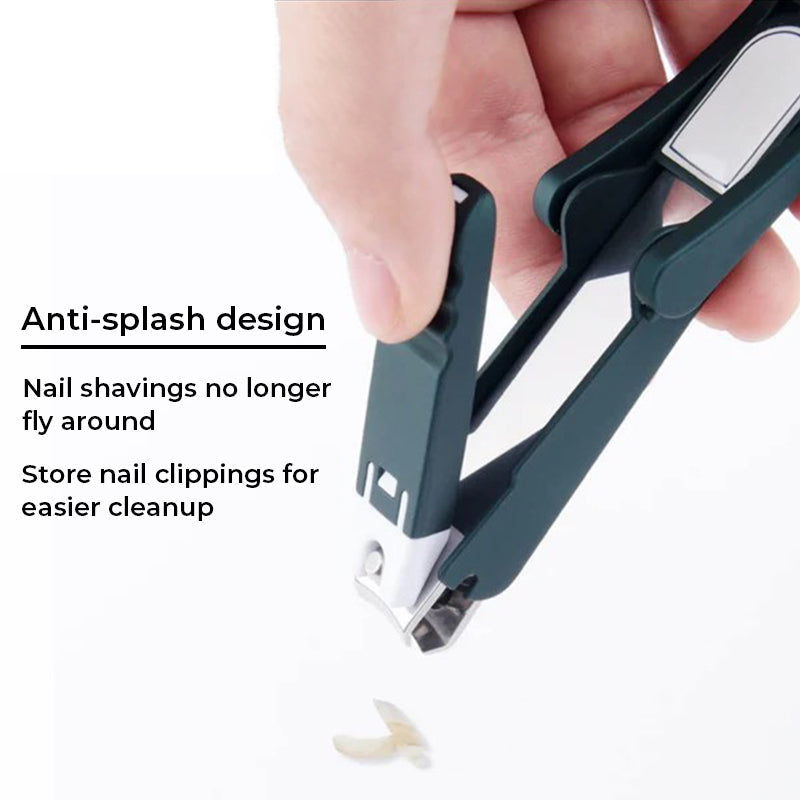 Portable nail cutter with magnifying glass