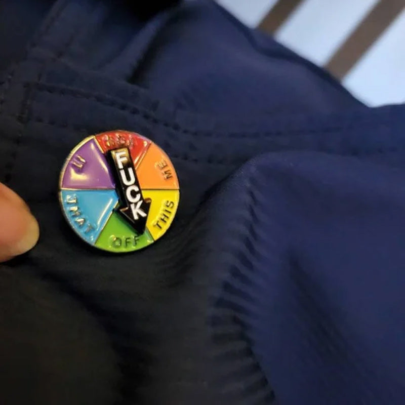 Funny rotating badge