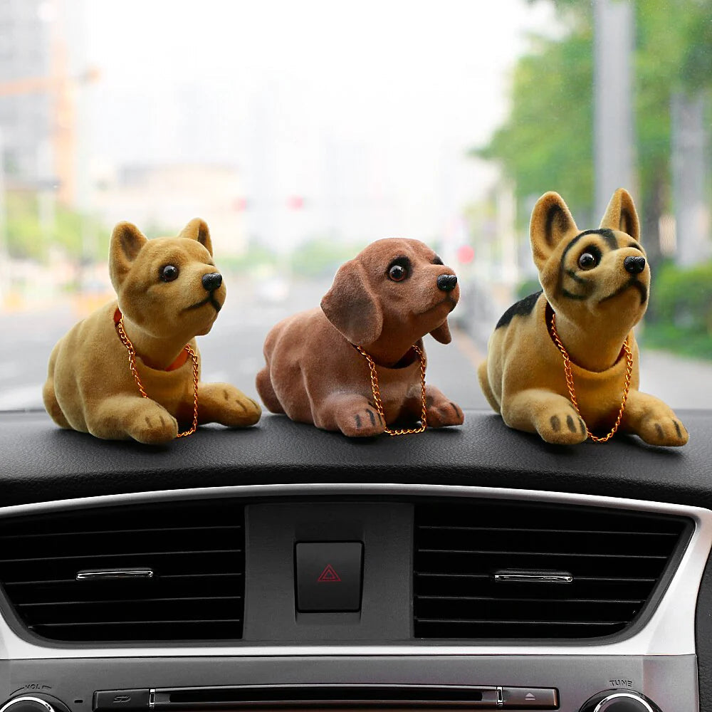 Car trailer wobbly head dog