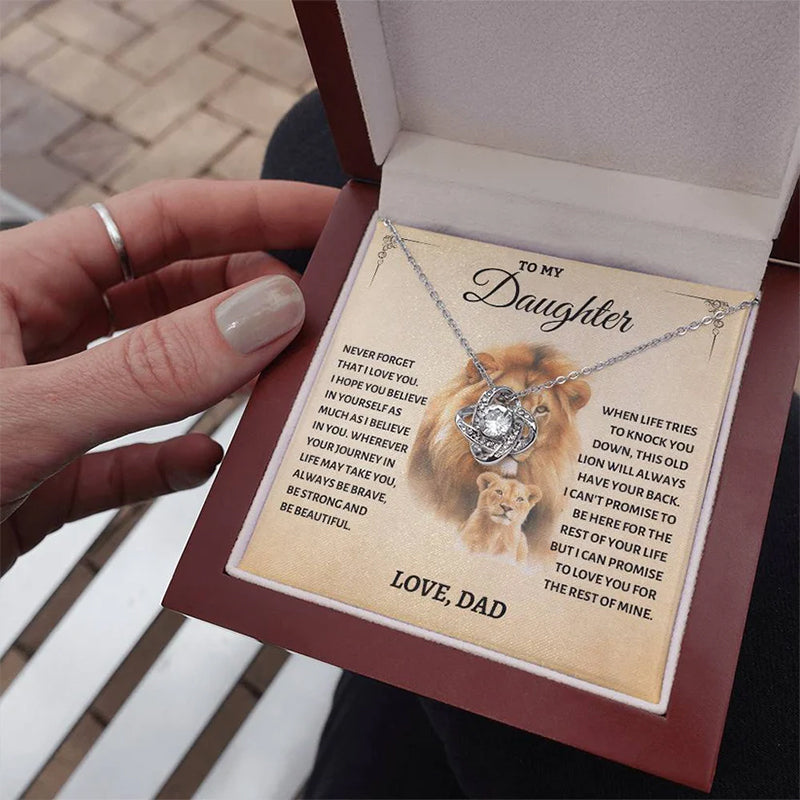 To my daughter dear knot necklace
