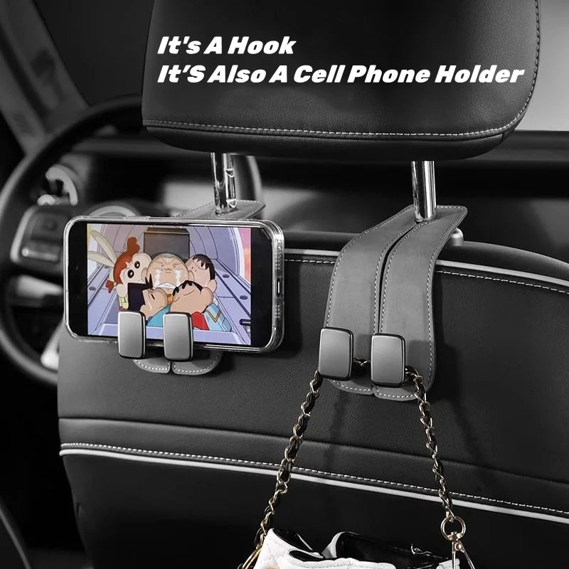 Car seat back double hook