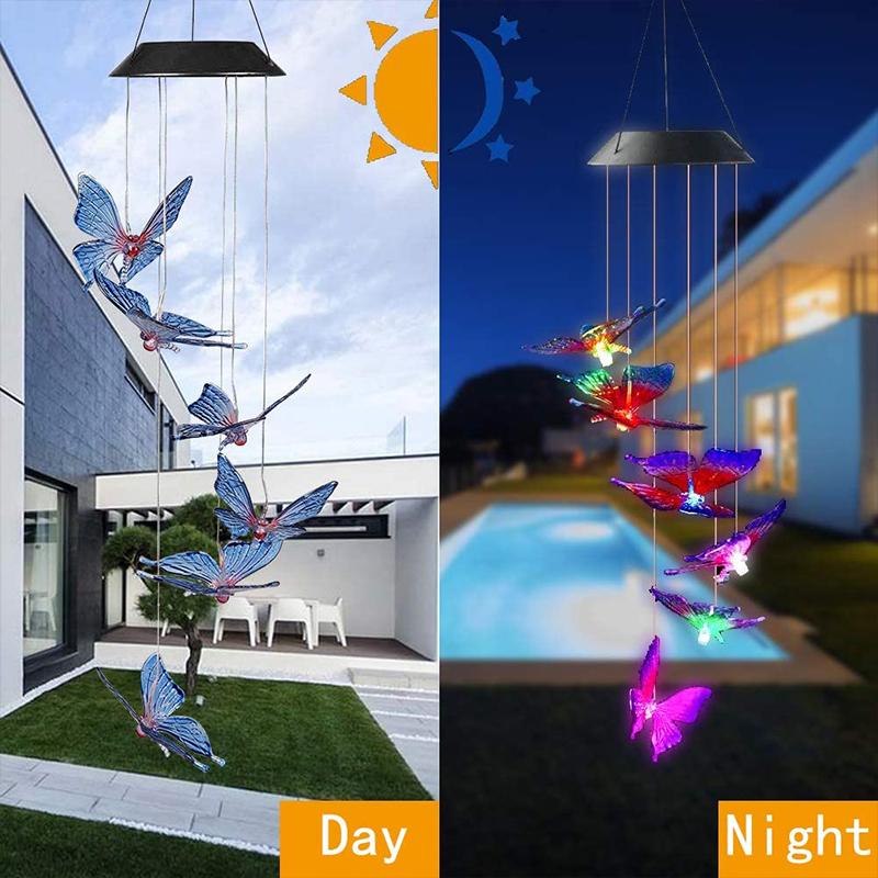 Solar-powered butterfly lights