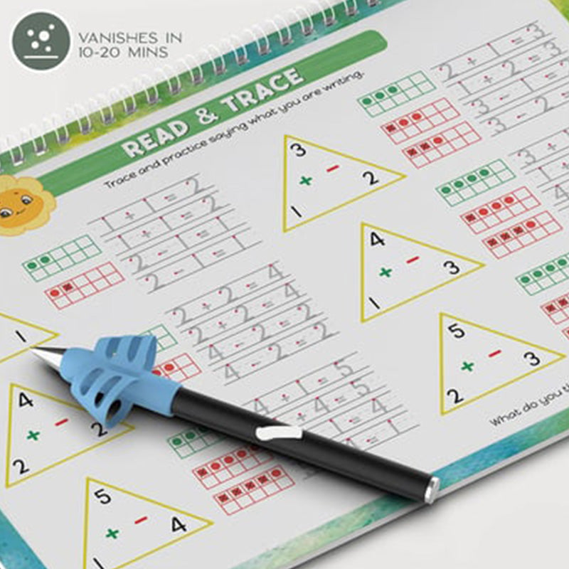 Reusable ribbed handwriting workbooks