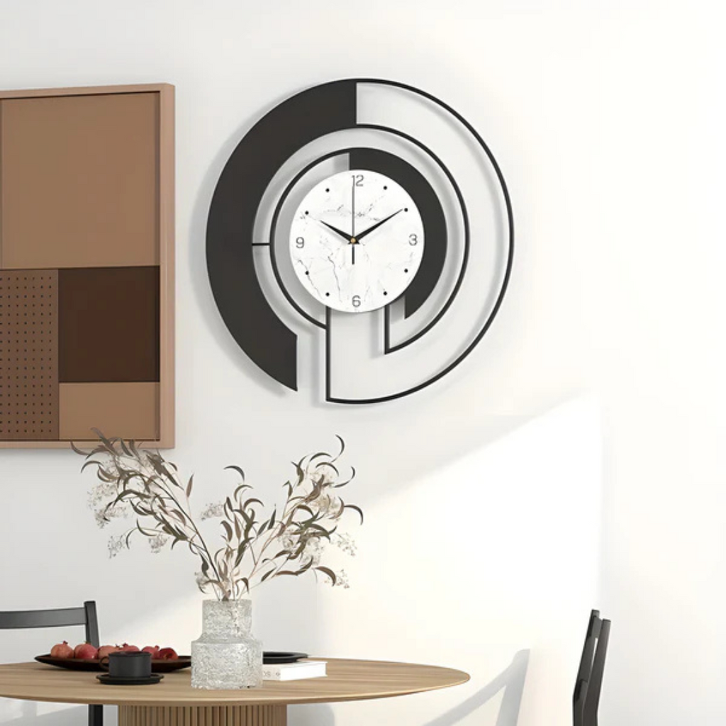 Arch | Large Black Wall Clock Modern 46x46 cm