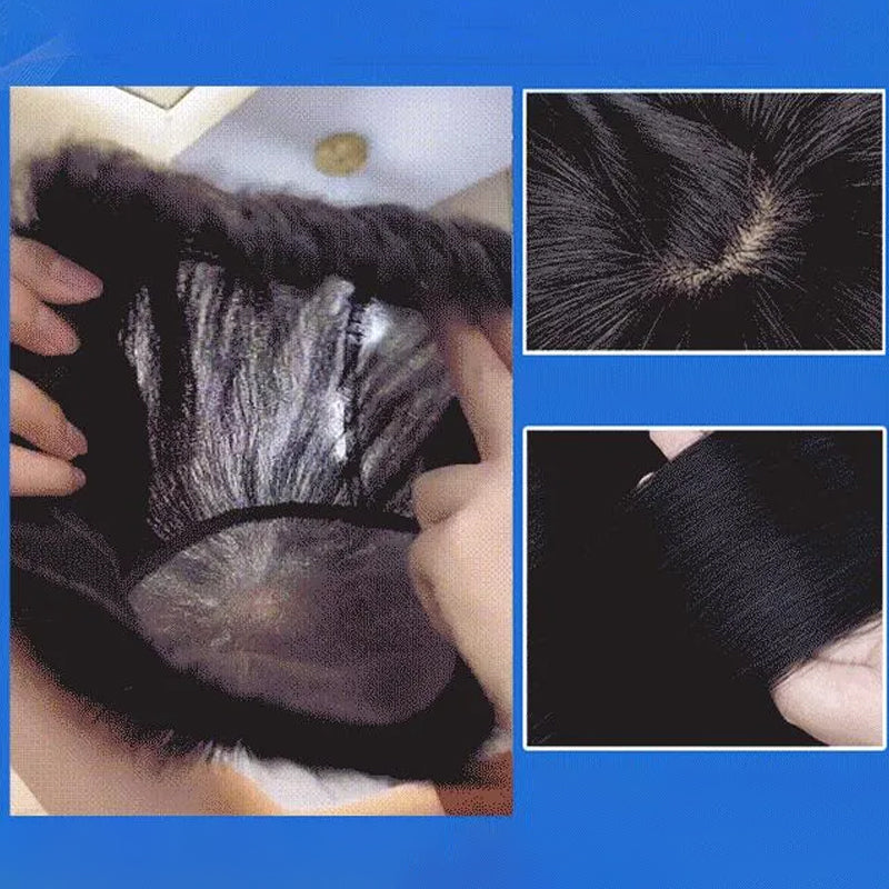 Natural full medium-length hair wig