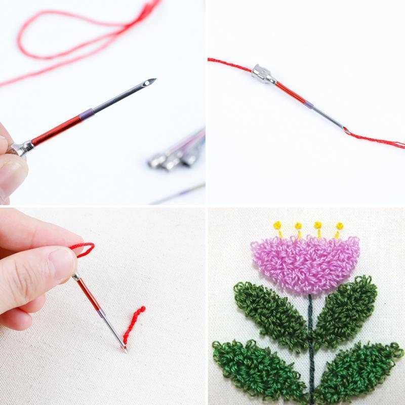 Embroidery Punch Needle Set of 7 for Continuous Threading and Craft Projects