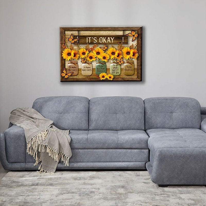 Butterfly Sunflower Wall Art